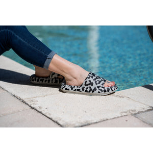 Gray Leopard Insanely Comfy -Beach or Casual Slides