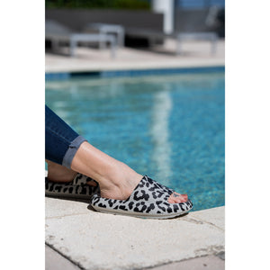 Gray Leopard Insanely Comfy -Beach or Casual Slides