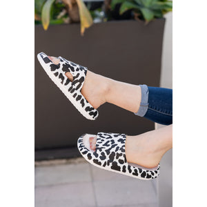 White Leopard Insanely Comfy -Beach or Casual Slides
